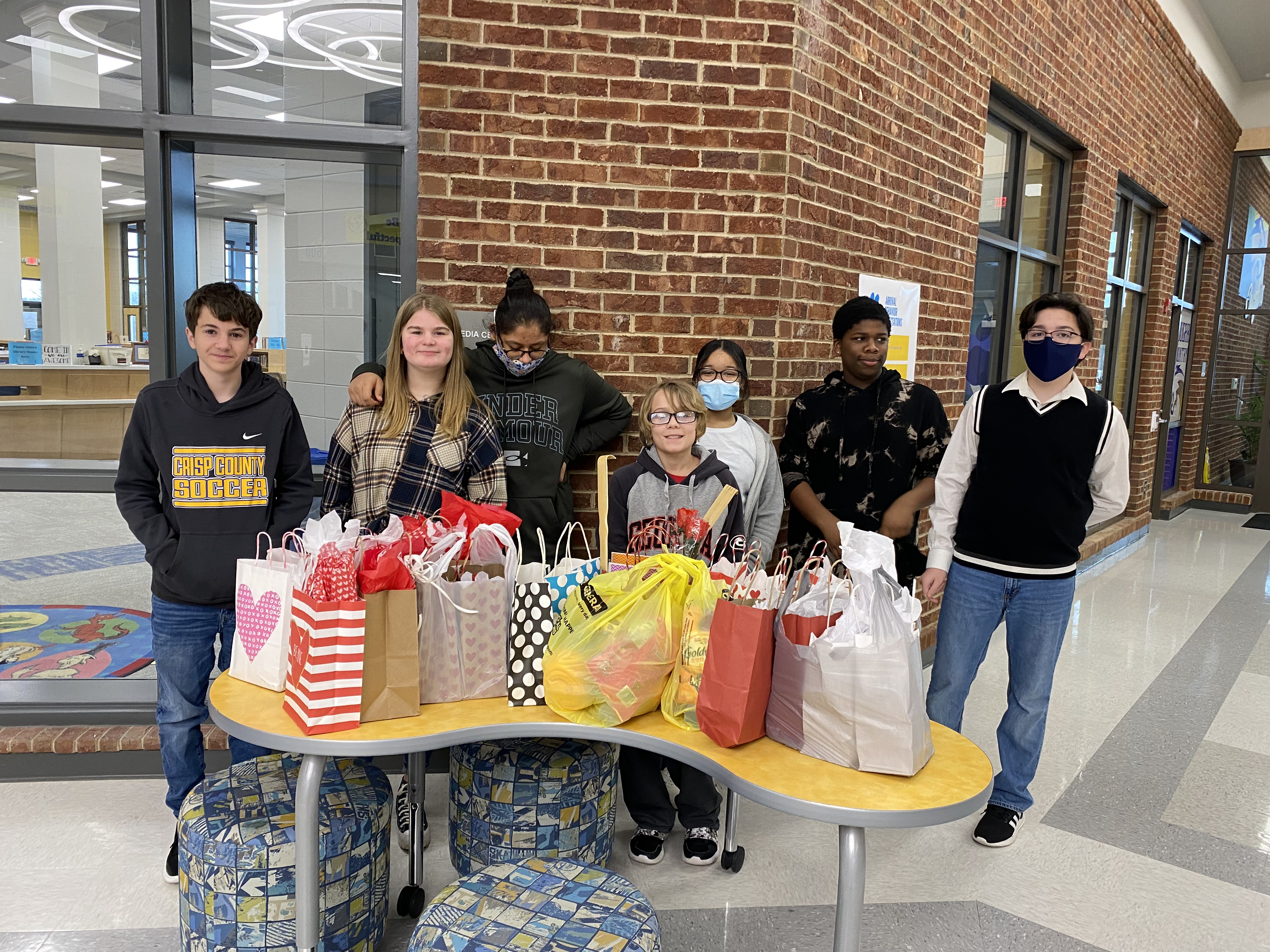 CCMS Beta Students with Valentine’s bags
