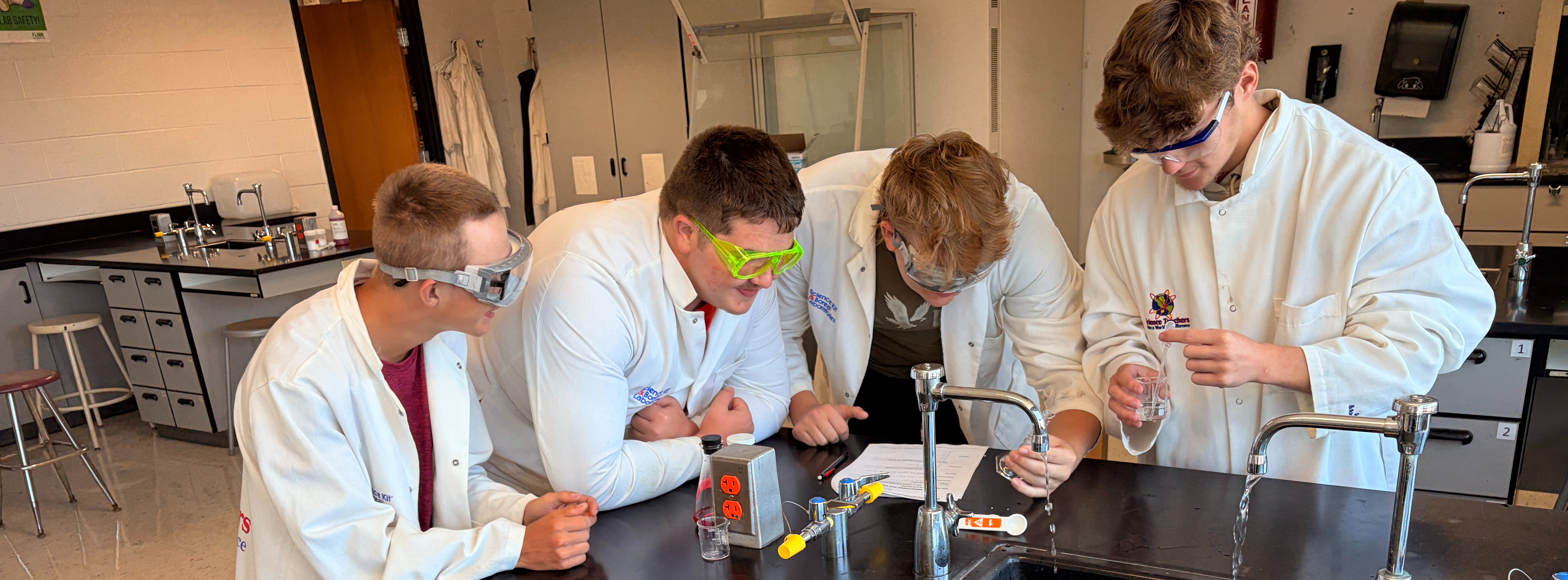 chemistry students in a lab