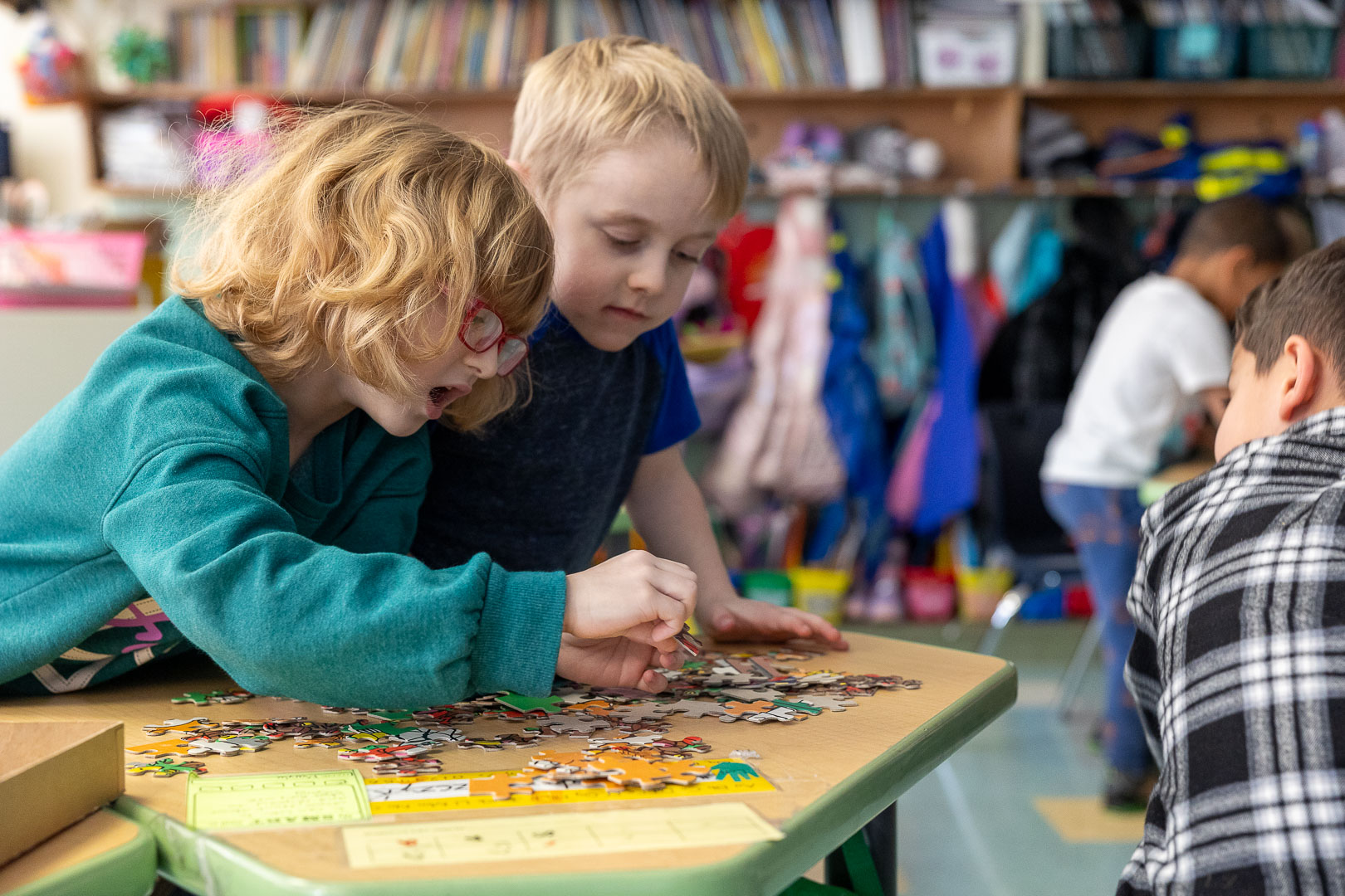 students playing