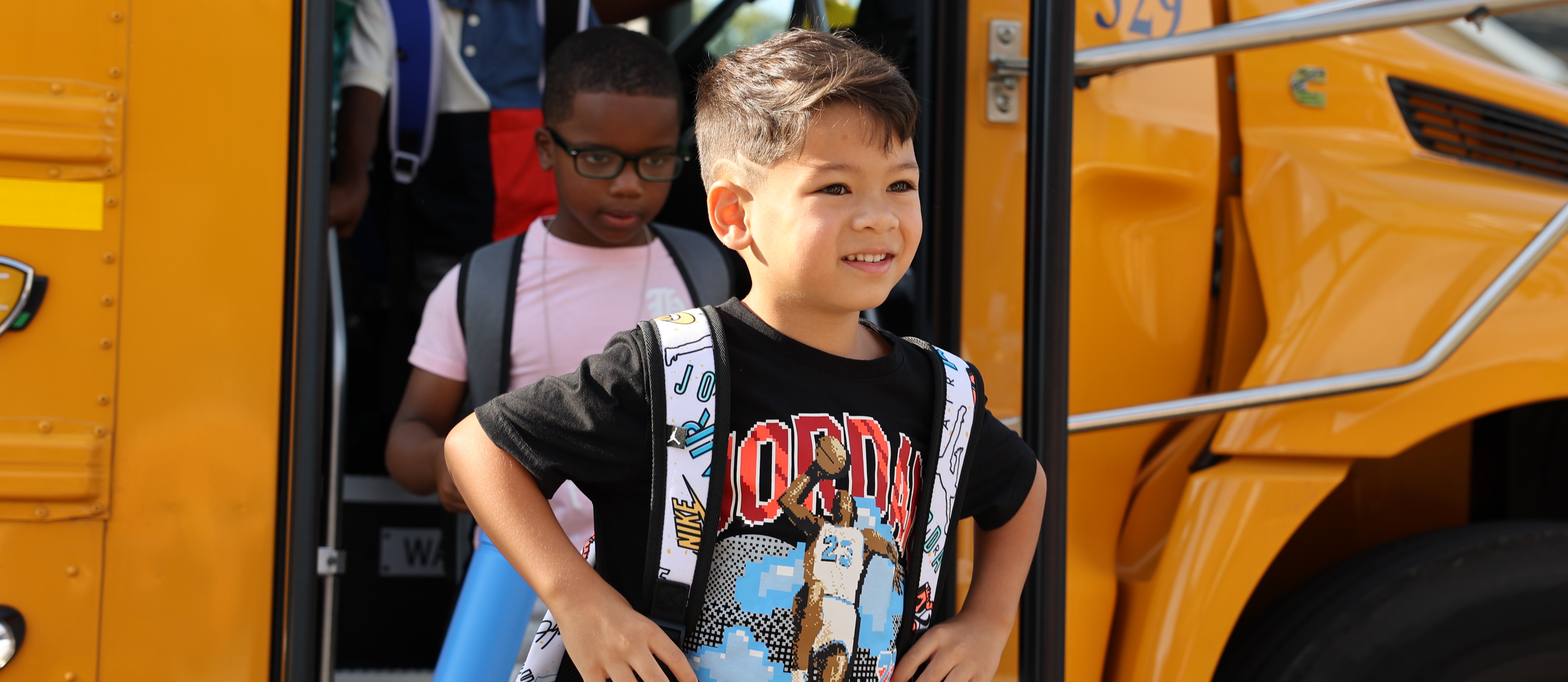Student on first day of school