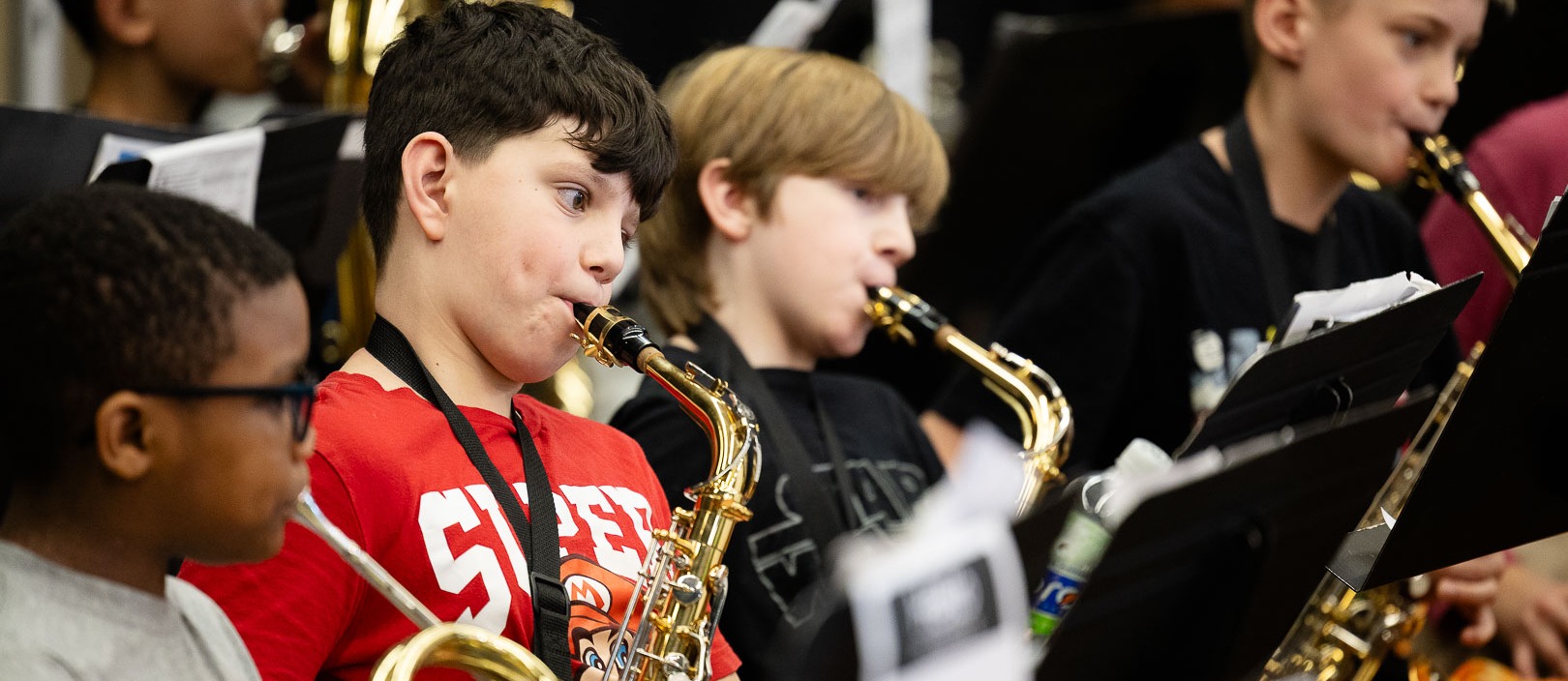 Students play instruments