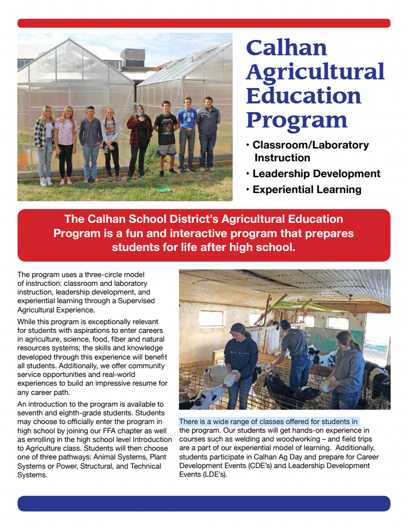 Calhan Agricultural Education Program