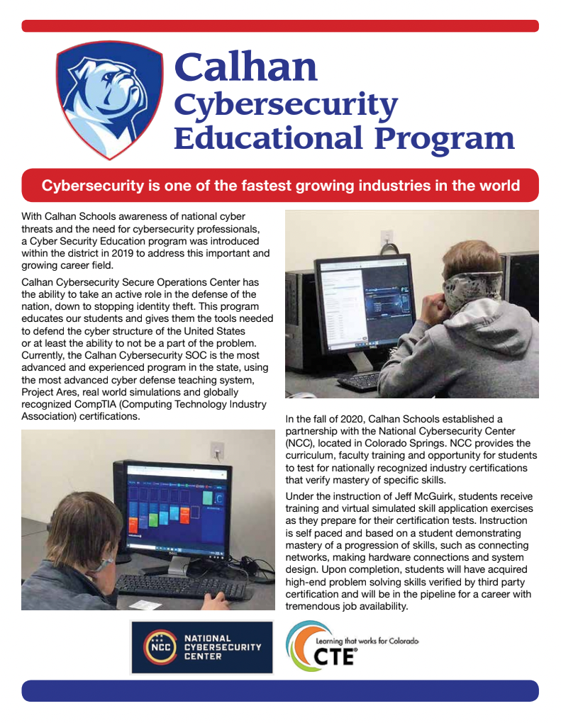 Calhan Cybersecurity Educational Program