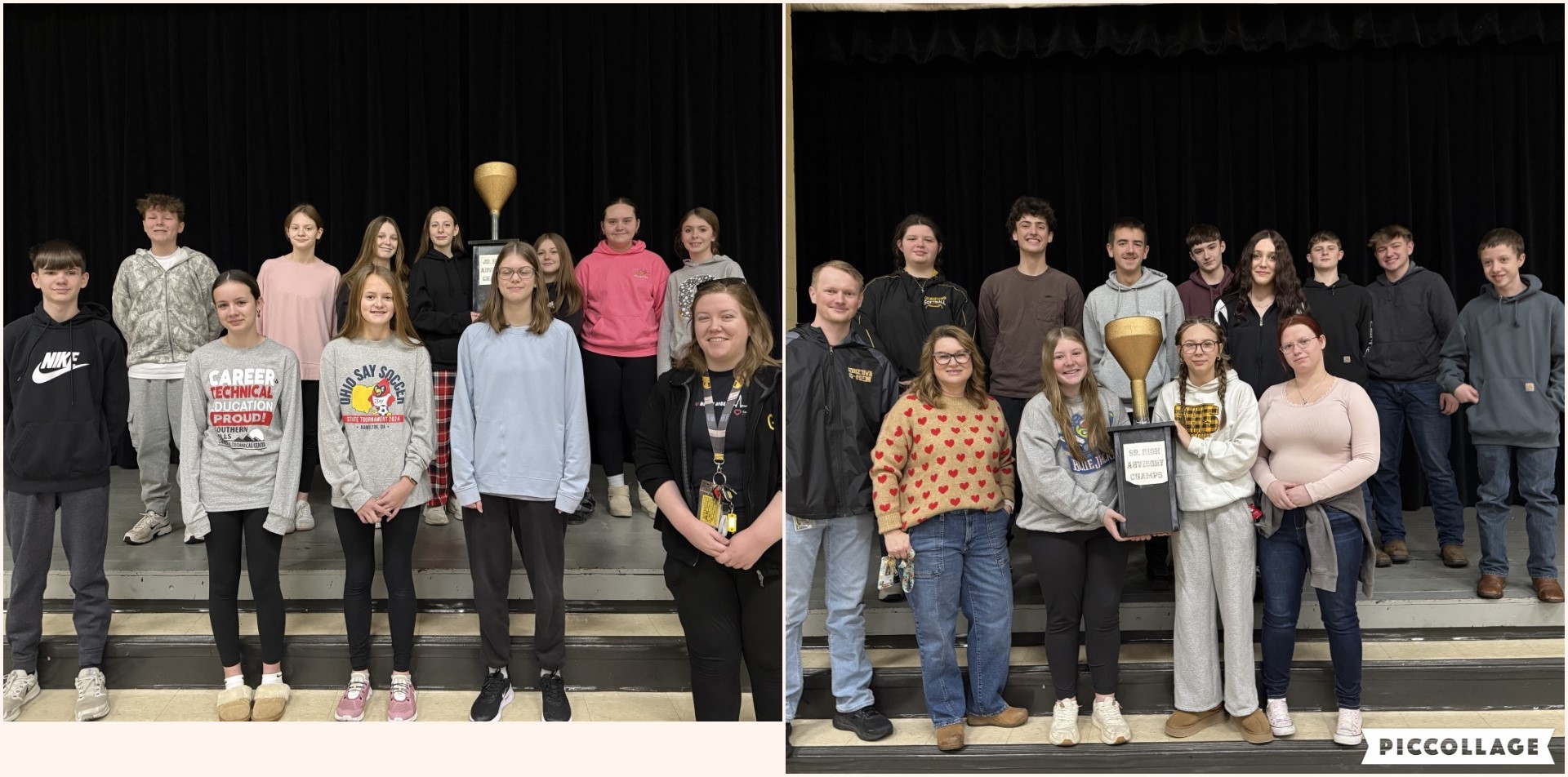 Mrs. Gast's high school advisory and Ms. Swartz's junior high advisory brought home the trophy this round of Advisory Challenge with the highest GPA and attendance averages.