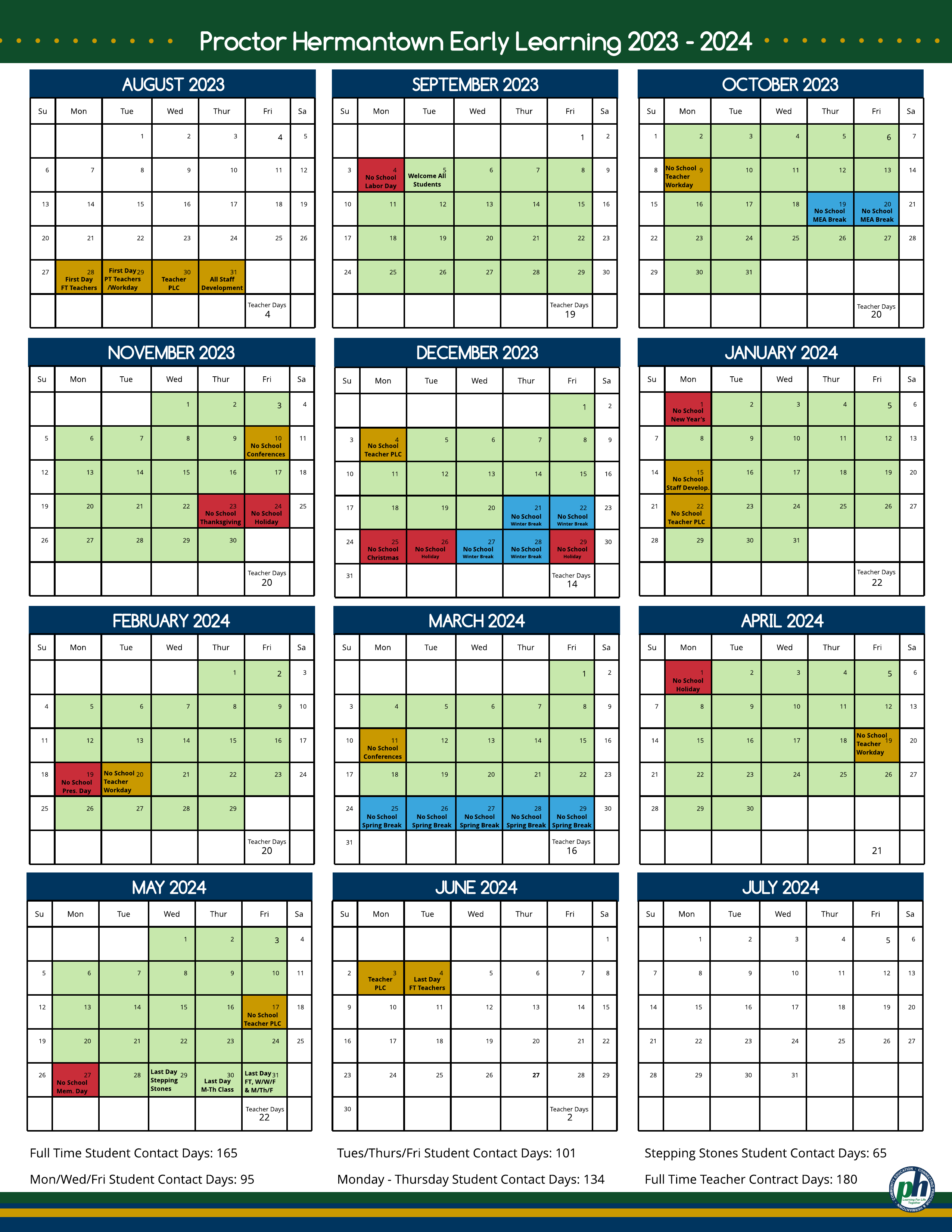 23-24 Early Learning Calendar