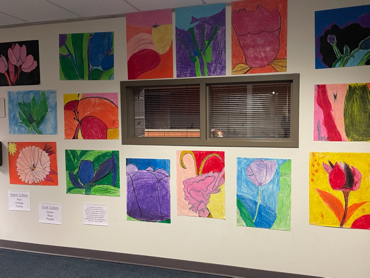 Georgia O'keeffe Inspired Flower Painting. From Animas Students 