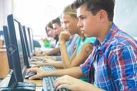 teens working on computers