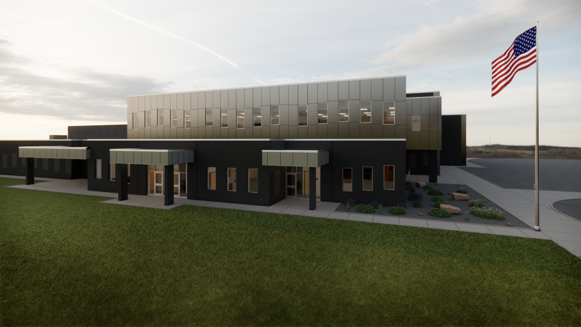 Rendering of new East Elementary building