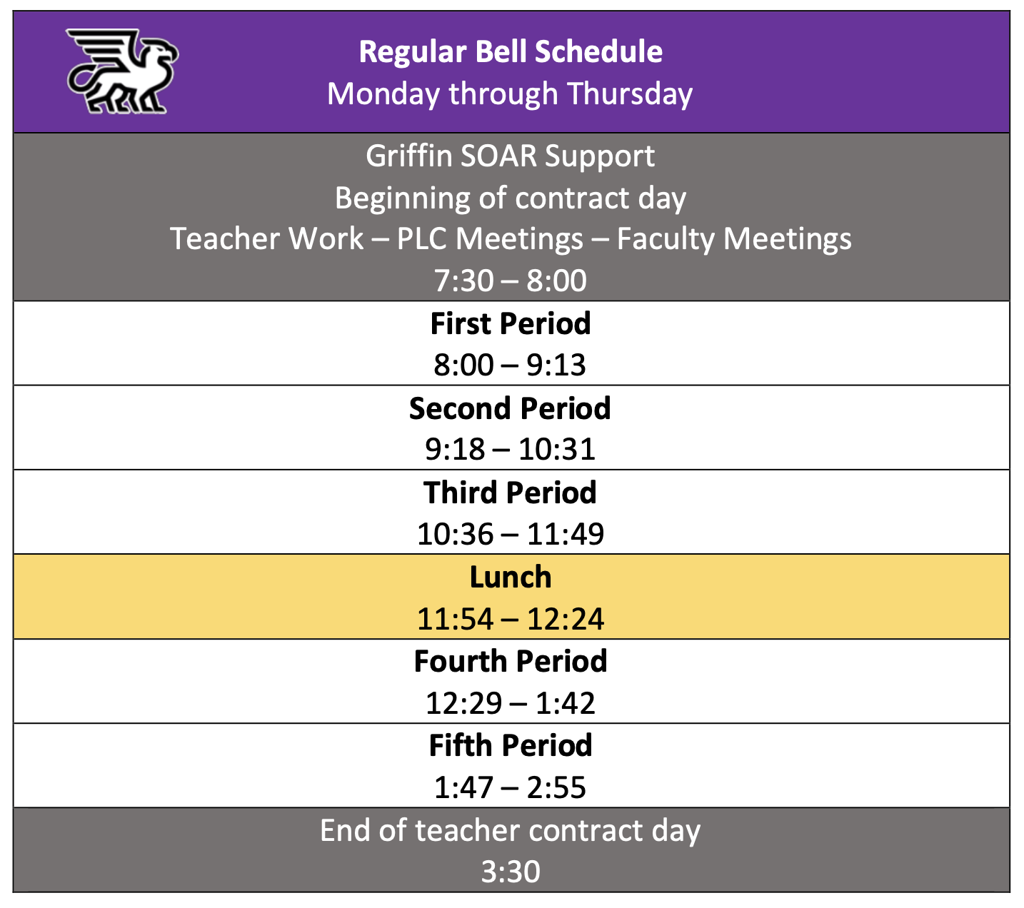 Regular Bell Schedule