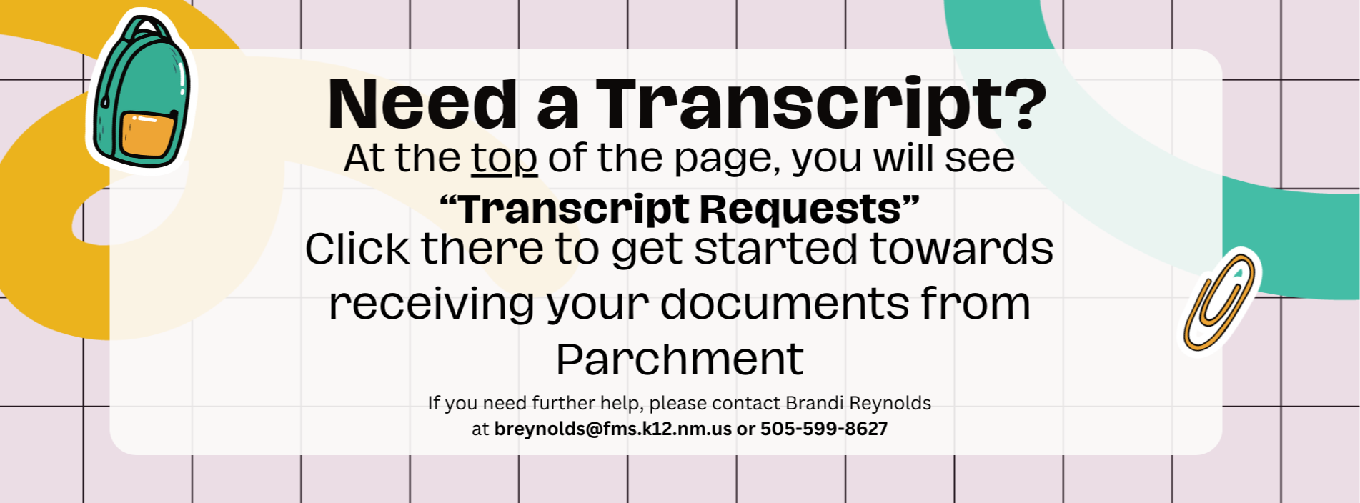 Information on how to request a transcript. Click the "request transcript" button above to request a transcript.