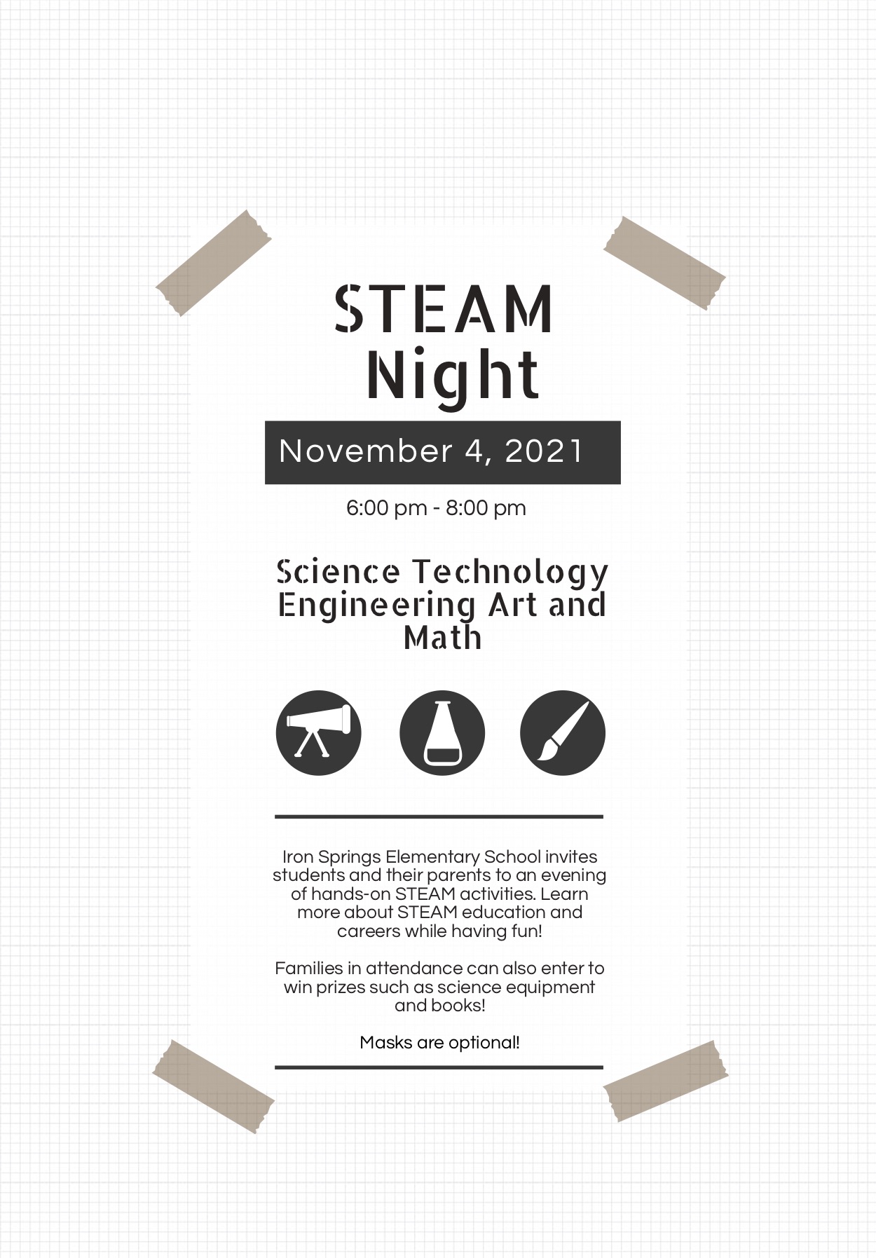 STEM NIGHT IS November 4th from 6:00 pm – 8:00 pm