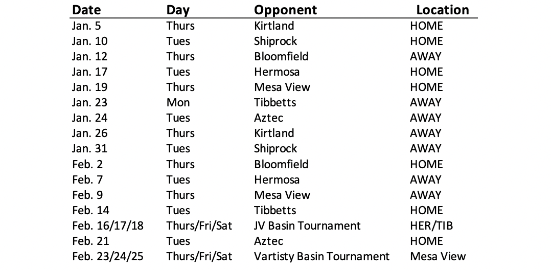 schedule