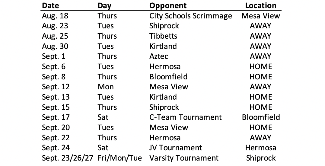 schedule