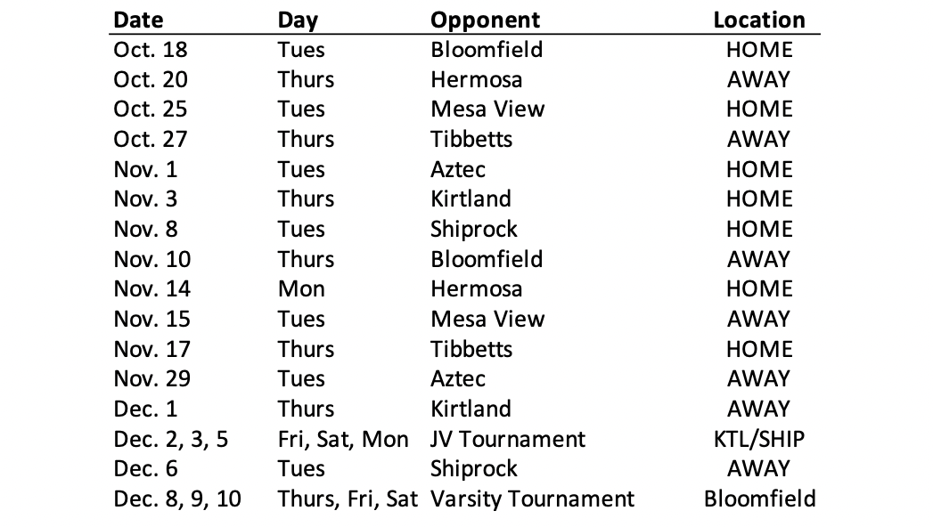 schedule