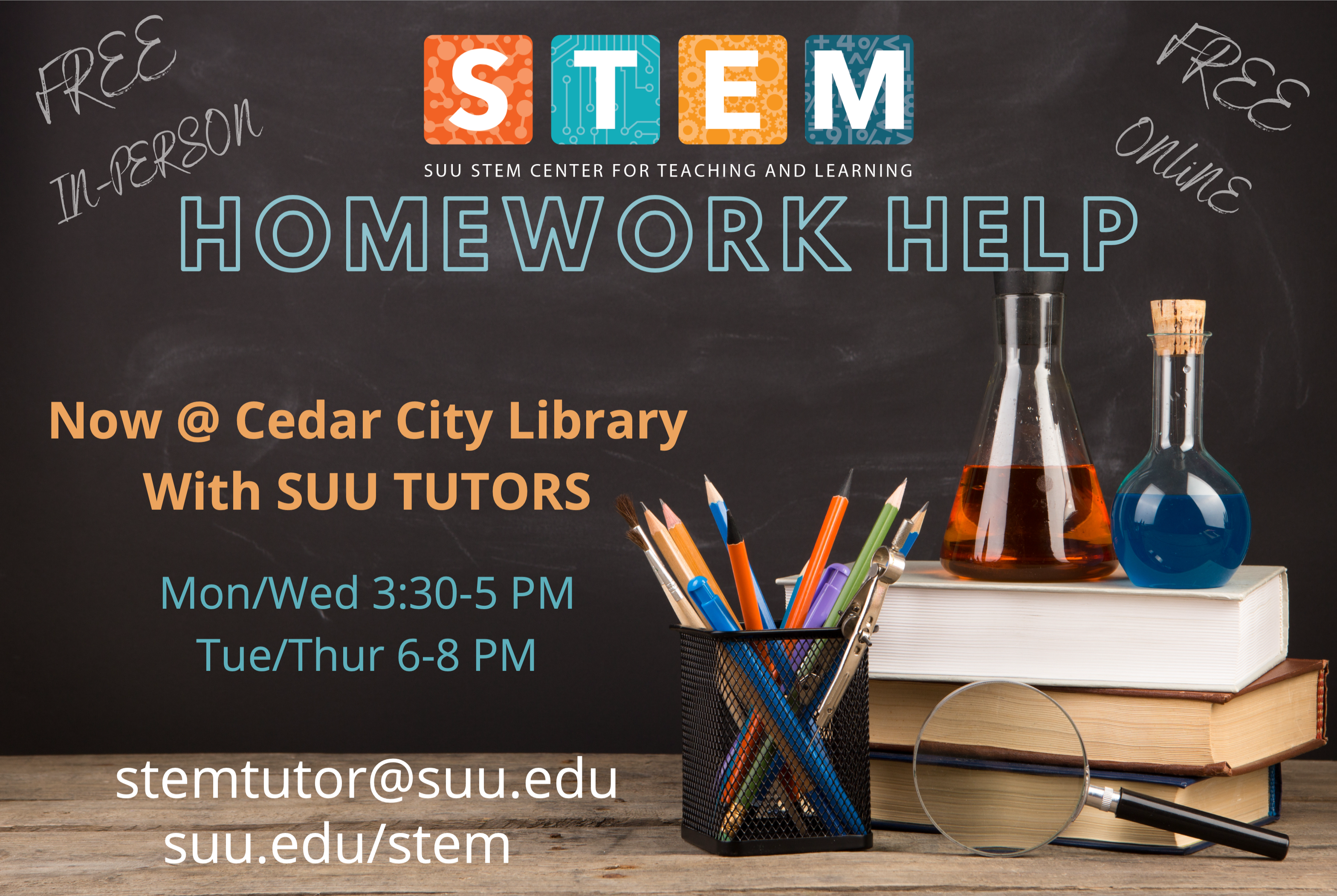 Flyer for SUU STEM homework help
