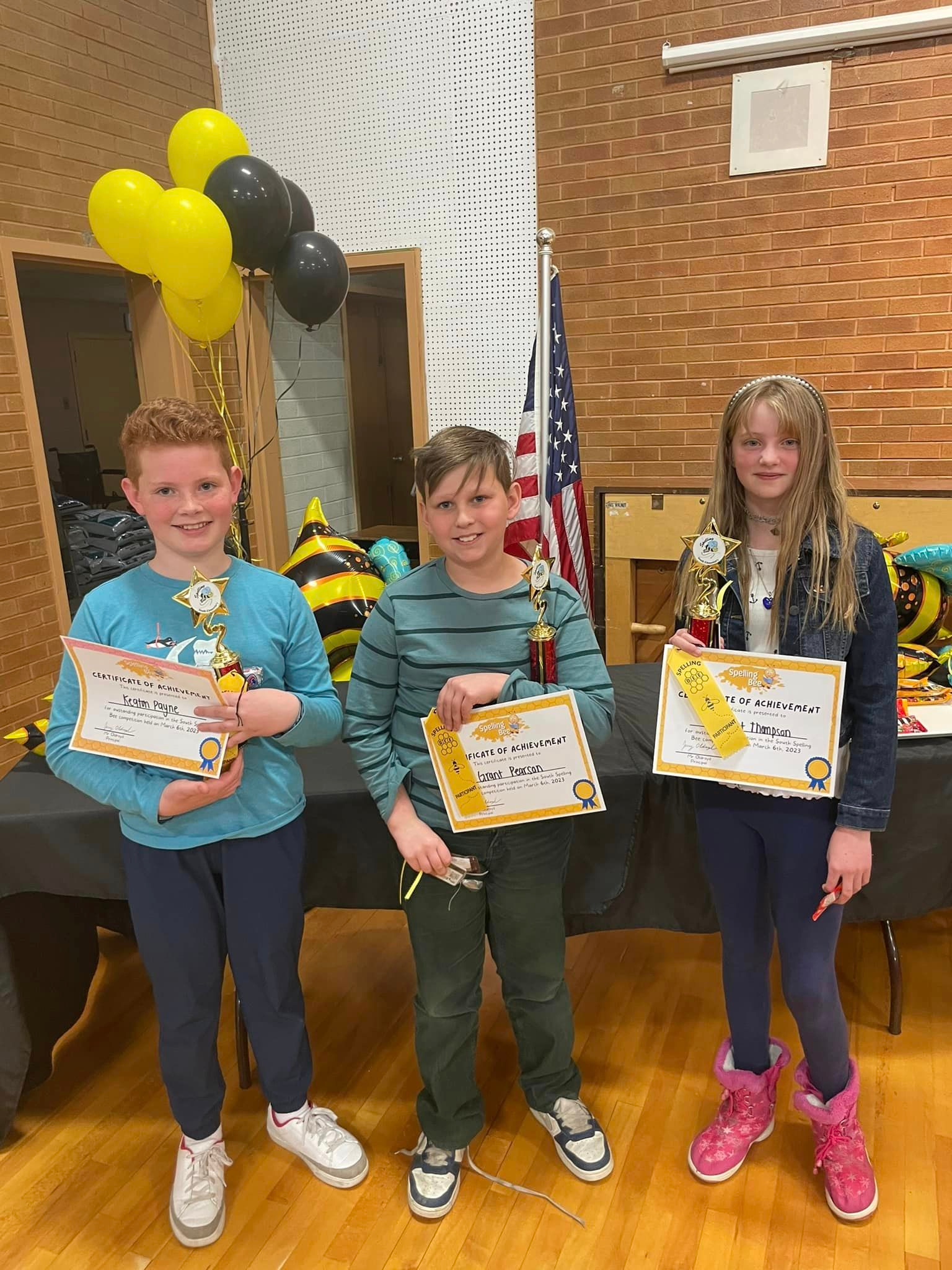 4-5th grade spelling bee winners