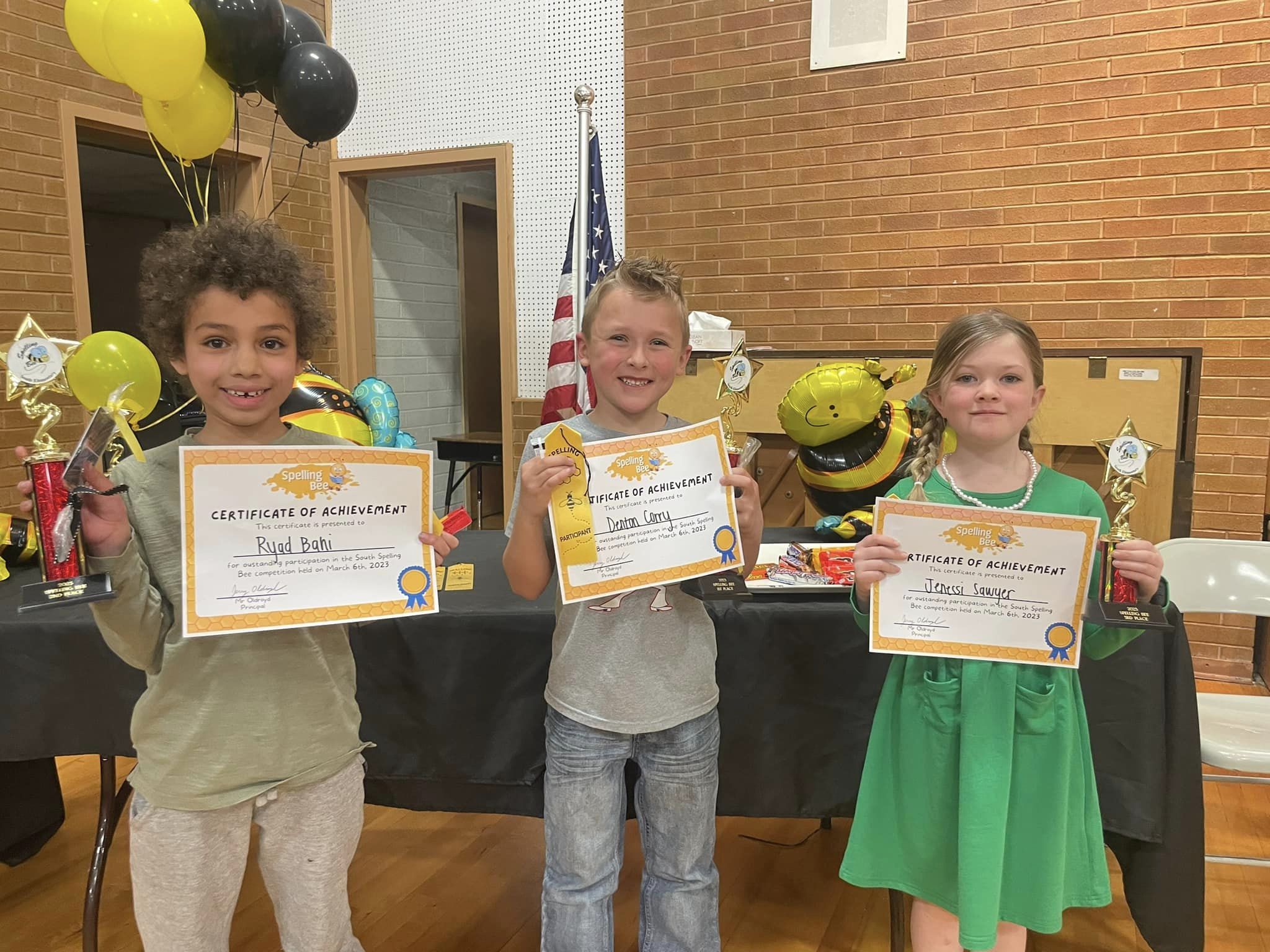 1-3rd grade spelling bee winners