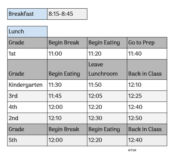 schedule