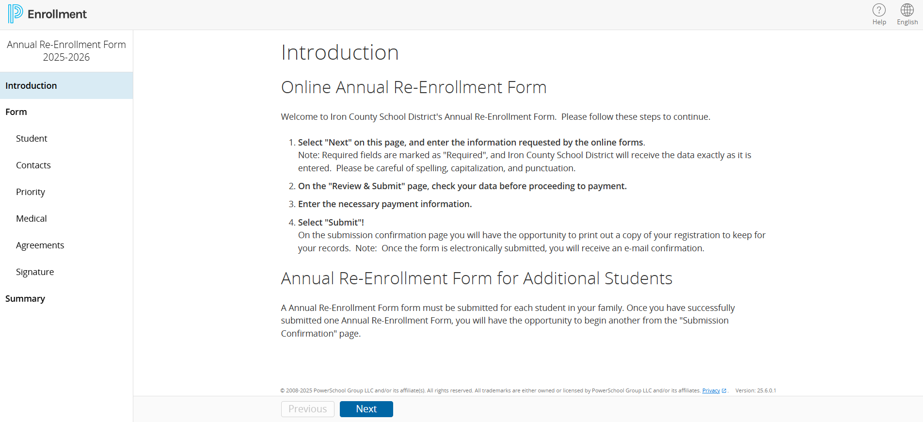 PS enrollment page photo