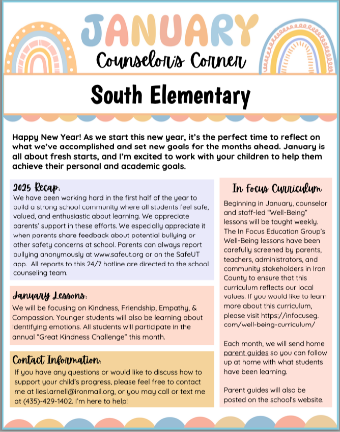counselor's newsletter