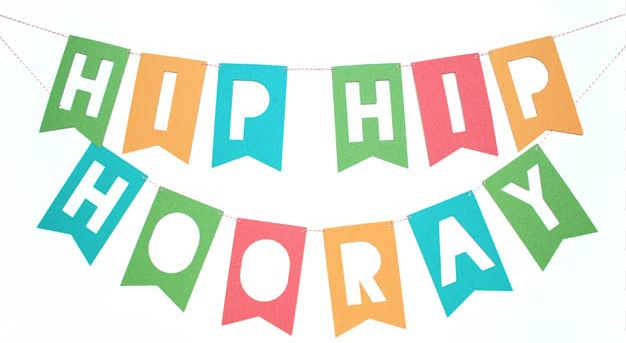 banner with hip hip hooray words