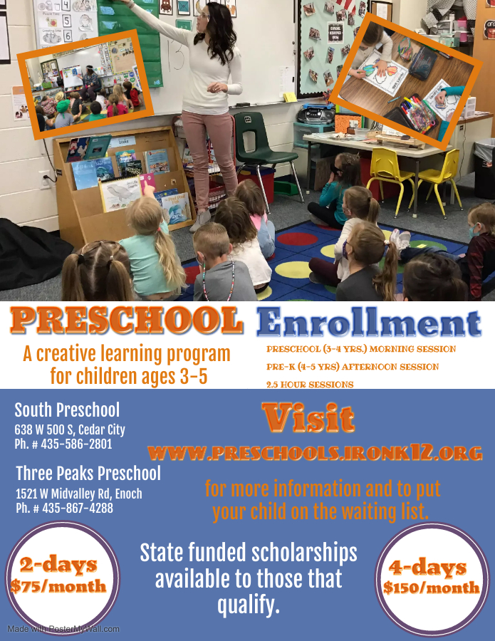 ICSD flyer for preschool enrollment
