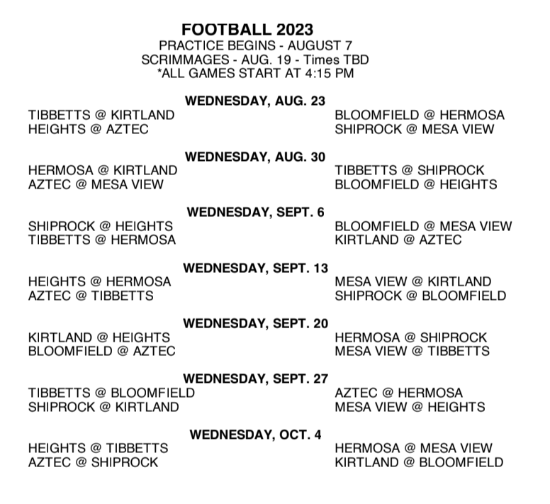 football schedule