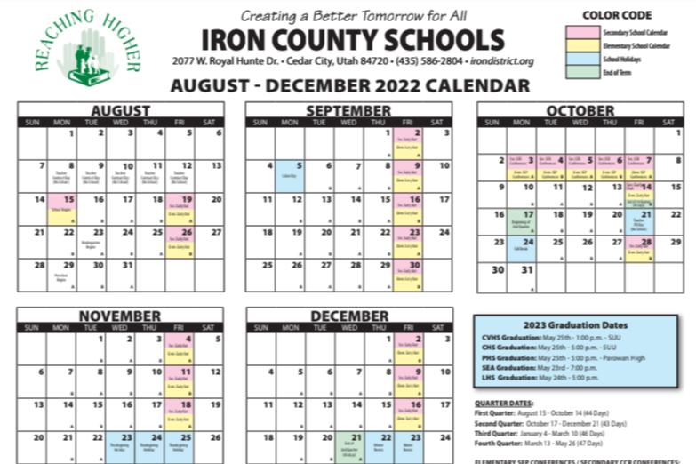 Iron County Calendar 