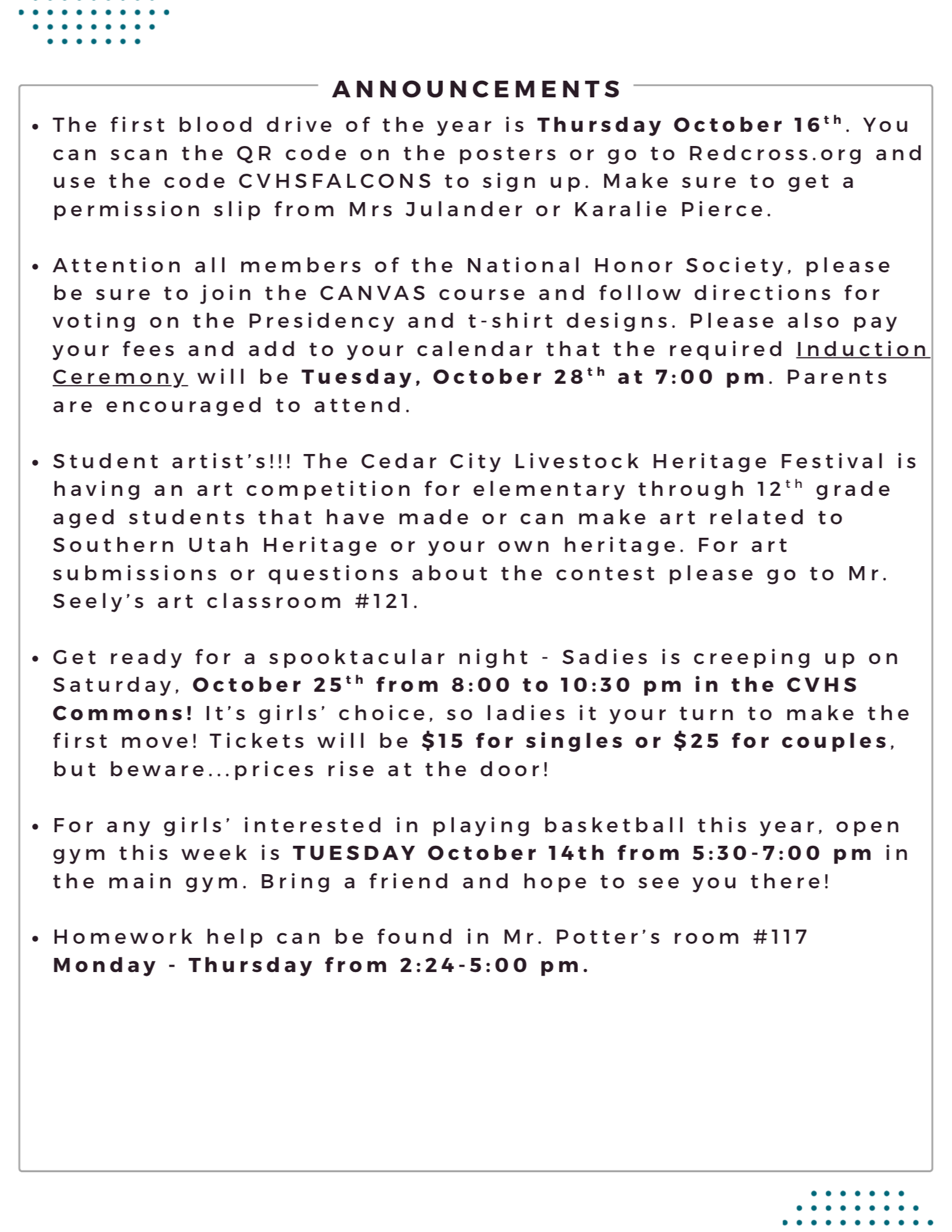 more announcements 