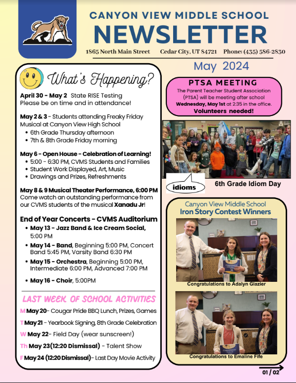 pic of may newsletter page 1
