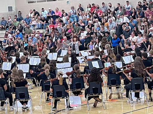 pic of students participating in orchestra concert