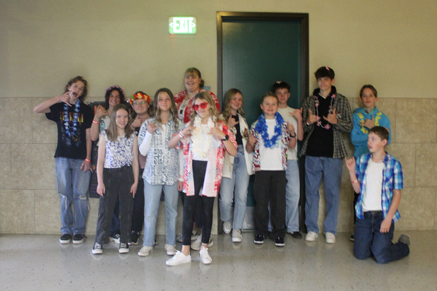 pic of students dressed up for Red Ribbon Week