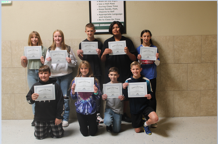 pic of 7th grade students of the month