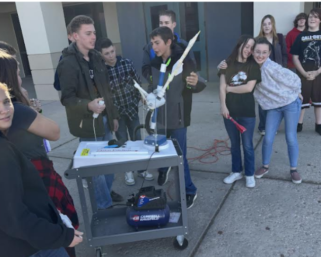 pic of students launching rockets