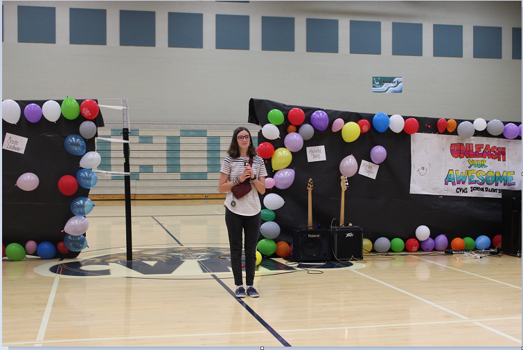 students performing at talent show