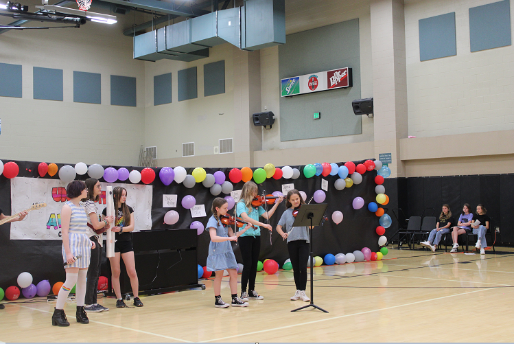 students performing at talent show