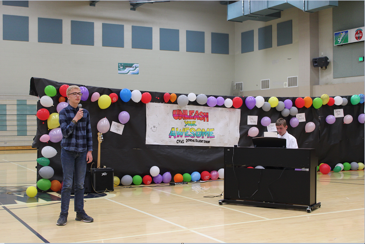 students performing at talent show