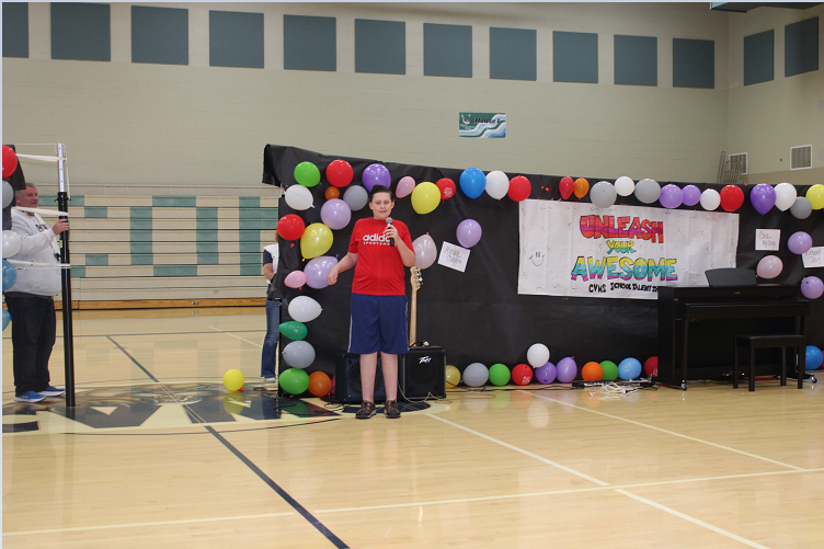 students performing at talent show