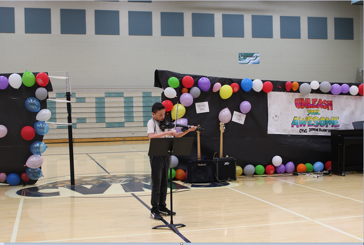 students performing at talent show