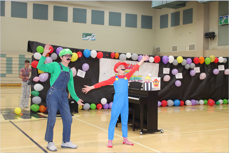 students performing at talent show