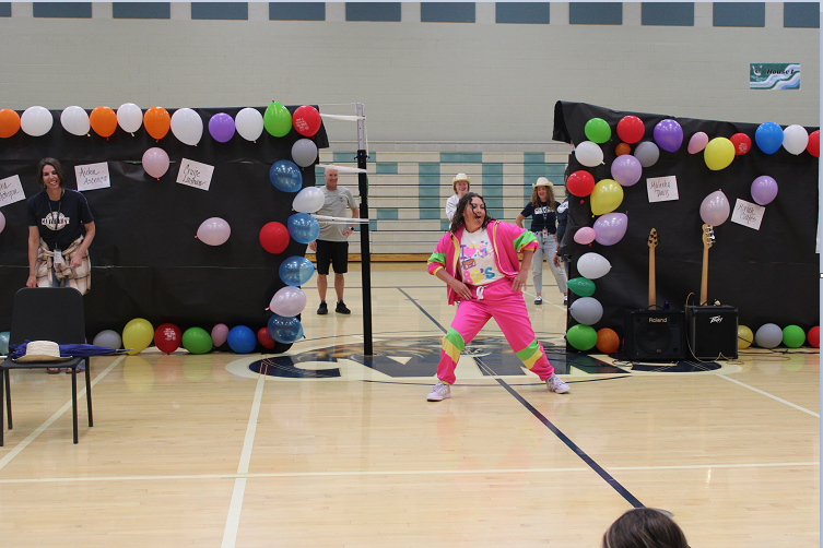teachers performing  at annual talent show