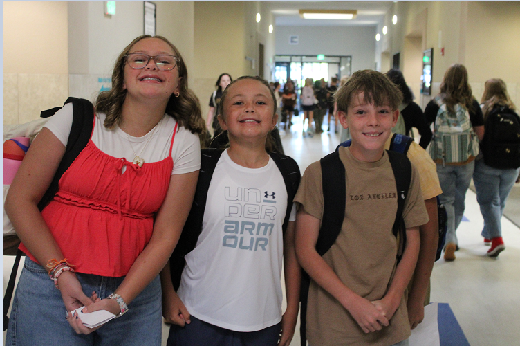 students in hall first day of school