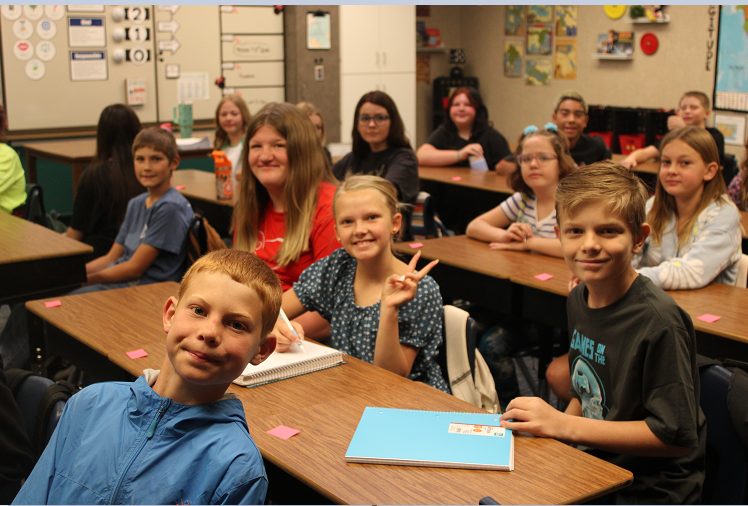 students in hall first day of school