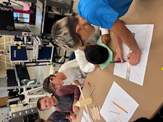 students building a bridge