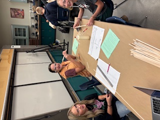 students building a bridge