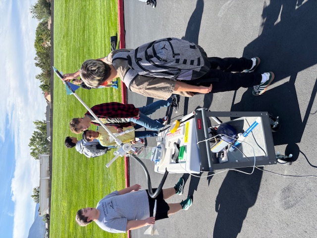 students preparing for rocket launch in Exploring Tech