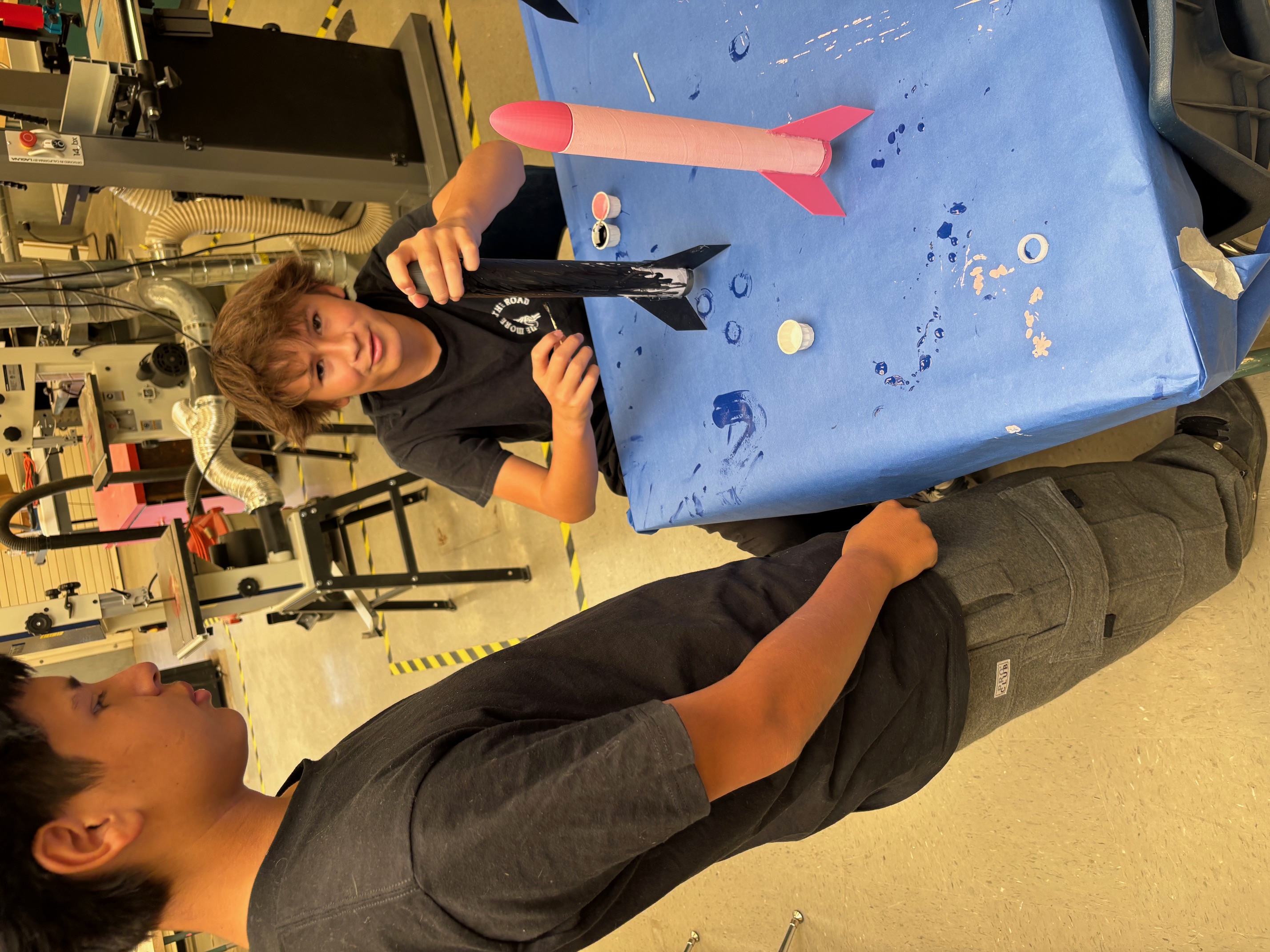 Students Building Model Rockets