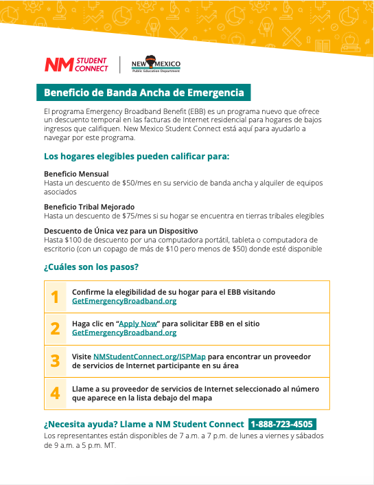 Emergency Broadband Flyer Spanish