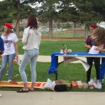 French club students setting up for an event