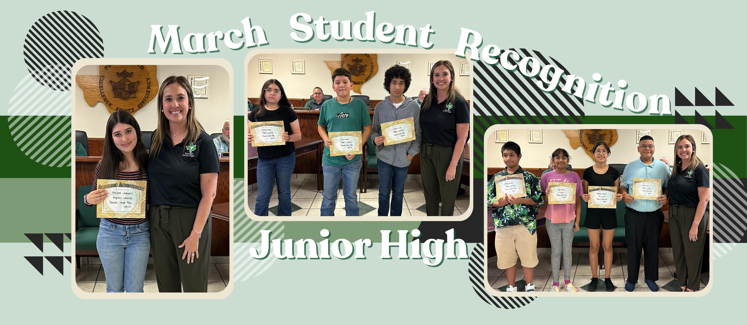 PJH Student Recognition March